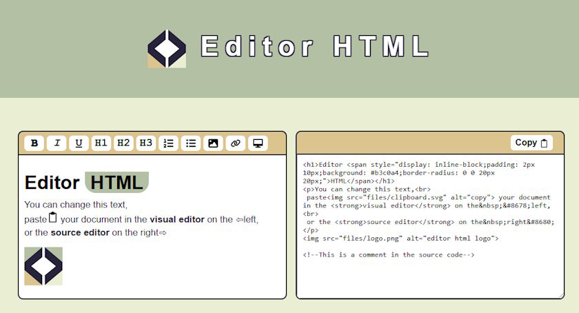Editor HTML Screenshot